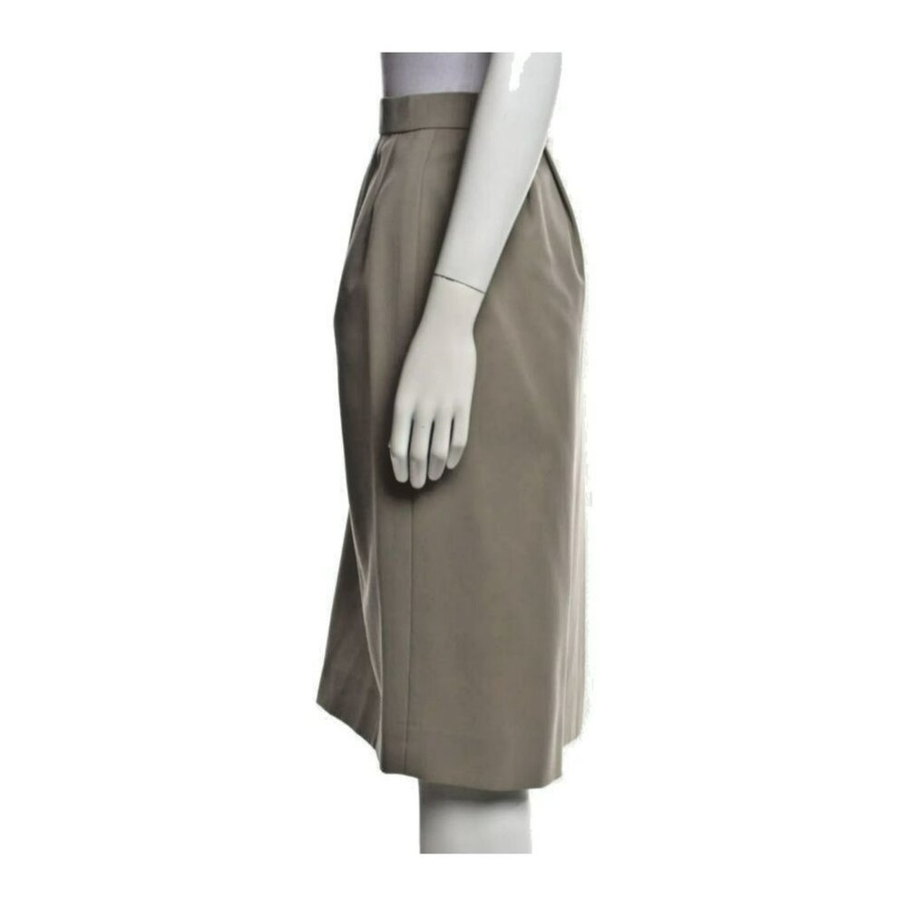 Givenchy Glamour Vintage Cupro Midi Pencil Skirt Size 13 Khaki Beige - Picture 5 of 6